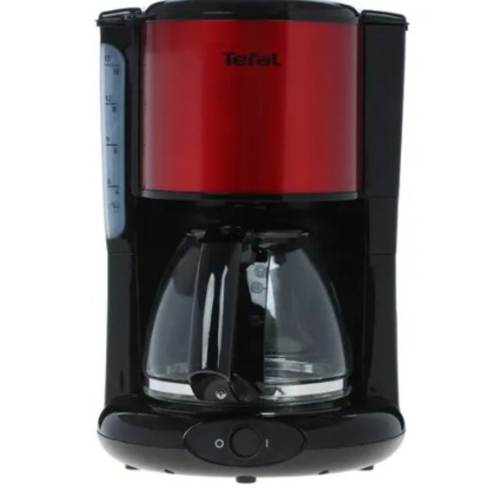 Кофеварка Tefal CM 361Е38, капельная, 1000 Вт, 1.25 л, чёрно-красная - фото 51400930 Кофеварка Tefal CM 361Е38, капельная, 1000 Вт, 1.25 л, чёрно-красная - фото 51400930