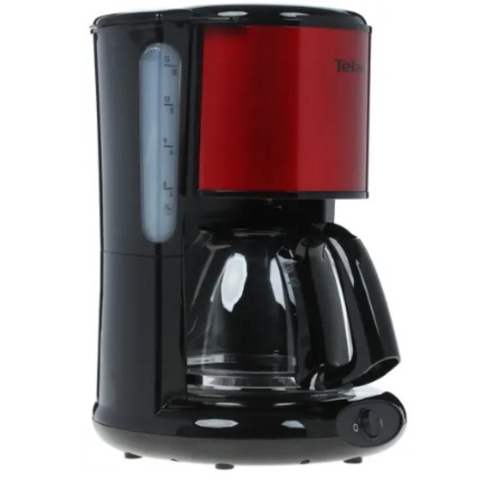 Кофеварка Tefal CM 361Е38, капельная, 1000 Вт, 1.25 л, чёрно-красная - фото 51400931 Кофеварка Tefal CM 361Е38, капельная, 1000 Вт, 1.25 л, чёрно-красная - фото 51400931