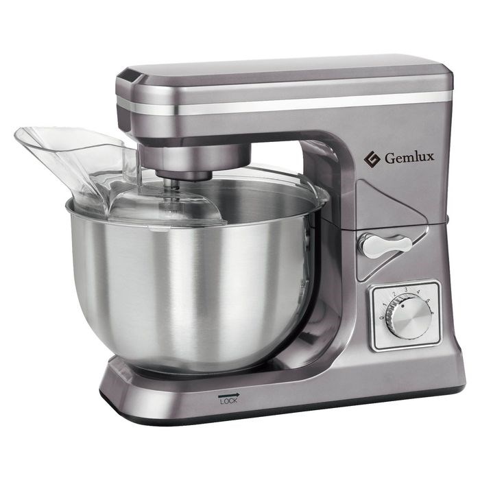 Миксер Gemlux GL-SM5.1GR, планетарный, 1000 Вт, 5 л, 6 скоростей, 3 мешалки, серебристый - фото 51401239 Миксер Gemlux GL-SM5.1GR, планетарный, 1000 Вт, 5 л, 6 скоростей, 3 мешалки, серебристый - фото 51401239