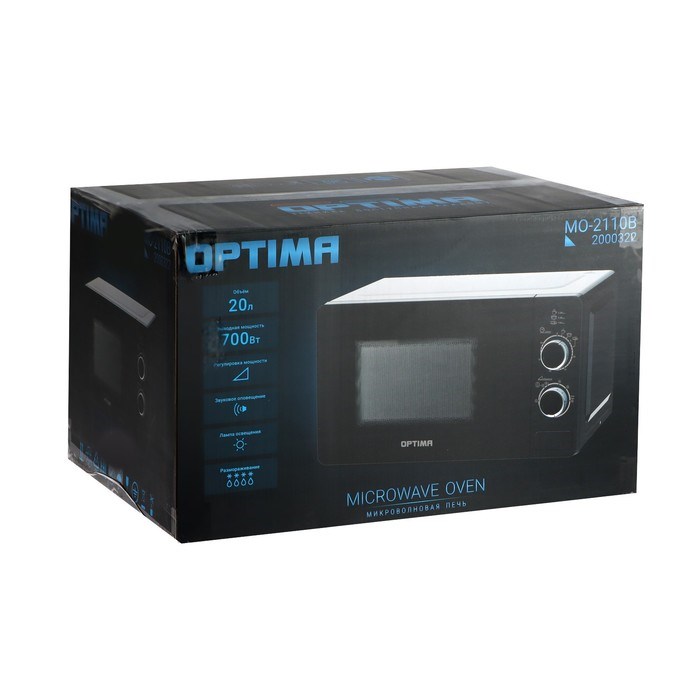 Микроволновая печь OPTIMA MO-2110B, 700 Вт, 20 л, черная - фото 51401684 Микроволновая печь OPTIMA MO-2110B, 700 Вт, 20 л, черная - фото 51401684