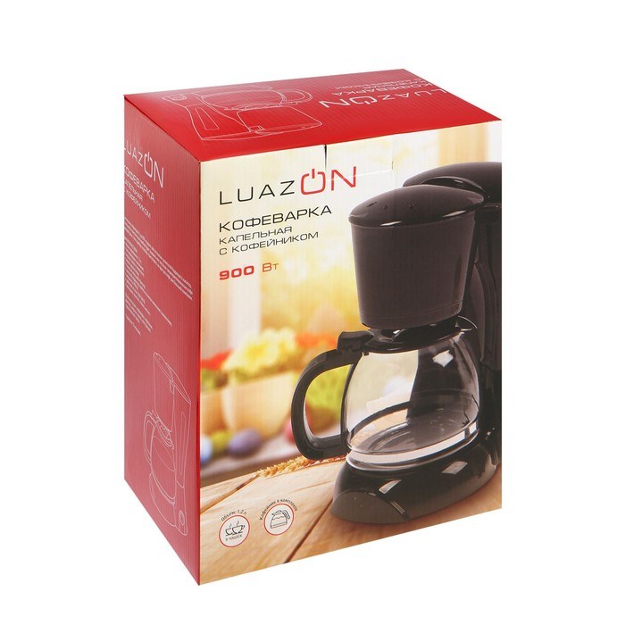 Кофеварка Luazon LKM-654, капельная, 900 Вт, 1.2 л, чёрная - фото 51401803 Кофеварка Luazon LKM-654, капельная, 900 Вт, 1.2 л, чёрная - фото 51401803