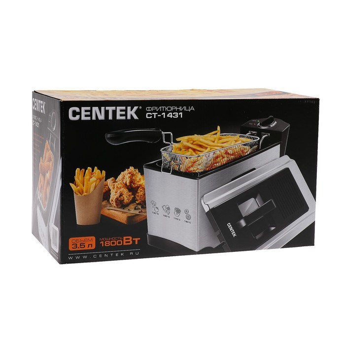 Фритюрница Centek CT-1431, 1800 Вт, 3.5 л, серебристая - фото 51401914 Фритюрница Centek CT-1431, 1800 Вт, 3.5 л, серебристая - фото 51401914