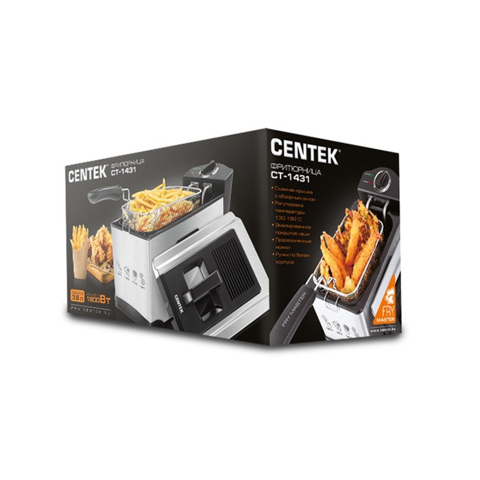 Фритюрница Centek CT-1431, 1800 Вт, 3.5 л, серебристая - фото 51401916 Фритюрница Centek CT-1431, 1800 Вт, 3.5 л, серебристая - фото 51401916
