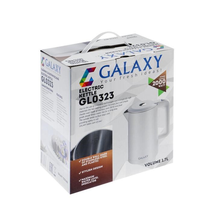 Чайник электрический Galaxy GL 0323, пластик, колба металл , 1.7 л, 2000 Вт, белый - фото 51402925 Чайник электрический Galaxy GL 0323, пластик, колба металл , 1.7 л, 2000 Вт, белый - фото 51402925