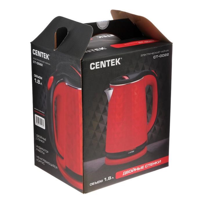 Чайник электрический Centek CT-0022, пластик, колба металл, 1.8 л, 2000 Вт, красный - фото 51402933 Чайник электрический Centek CT-0022, пластик, колба металл, 1.8 л, 2000 Вт, красный - фото 51402933