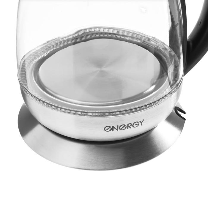 Чайник электрический ENERGY E-282, стекло, 1.7 л, 2200 Вт, серебристый - фото 51402969 Чайник электрический ENERGY E-282, стекло, 1.7 л, 2200 Вт, серебристый - фото 51402969