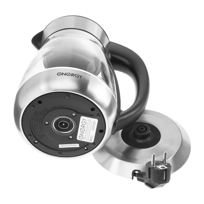 Чайник электрический ENERGY E-282, стекло, 1.7 л, 2200 Вт, серебристый - фото 51402972 Чайник электрический ENERGY E-282, стекло, 1.7 л, 2200 Вт, серебристый - фото 51402972