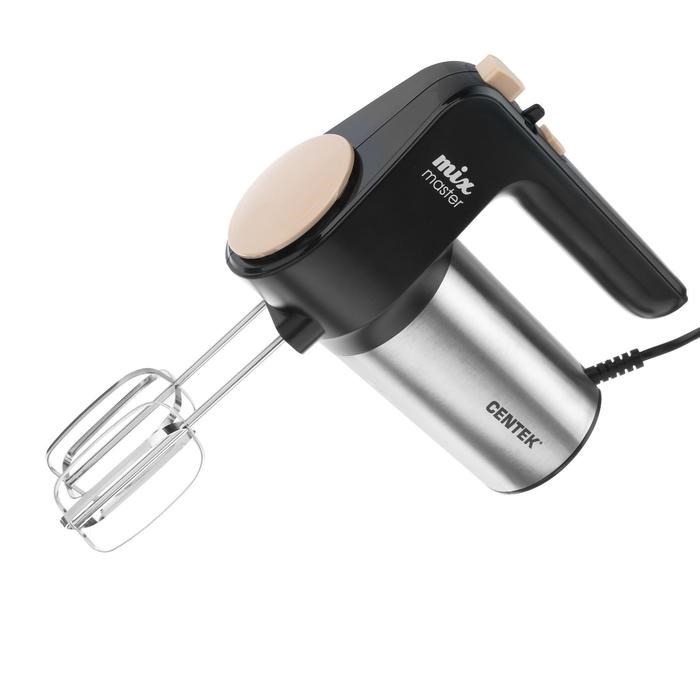 Миксер Centek CT-1123 Beige, ручной, 800 Вт, 6 скоростей, турбо-режим, чёрно-бежевый - фото 51403002 Миксер Centek CT-1123 Beige, ручной, 800 Вт, 6 скоростей, турбо-режим, чёрно-бежевый - фото 51403002