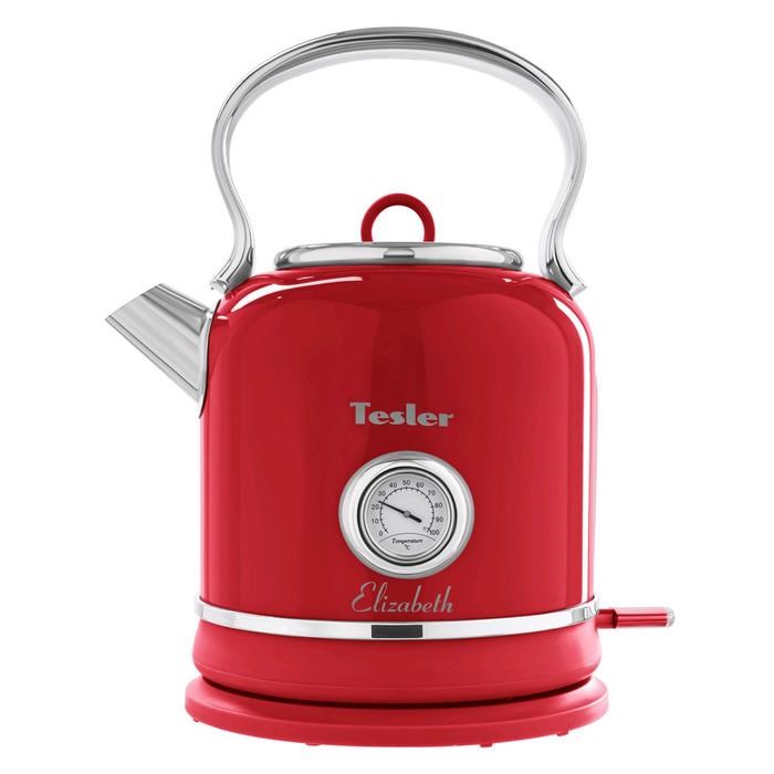 Чайник электрический Tesler KT-1745 RED, металл, 1.7 л, 2200 Вт, ретро, красный - фото 51403147 Чайник электрический Tesler KT-1745 RED, металл, 1.7 л, 2200 Вт, ретро, красный - фото 51403147