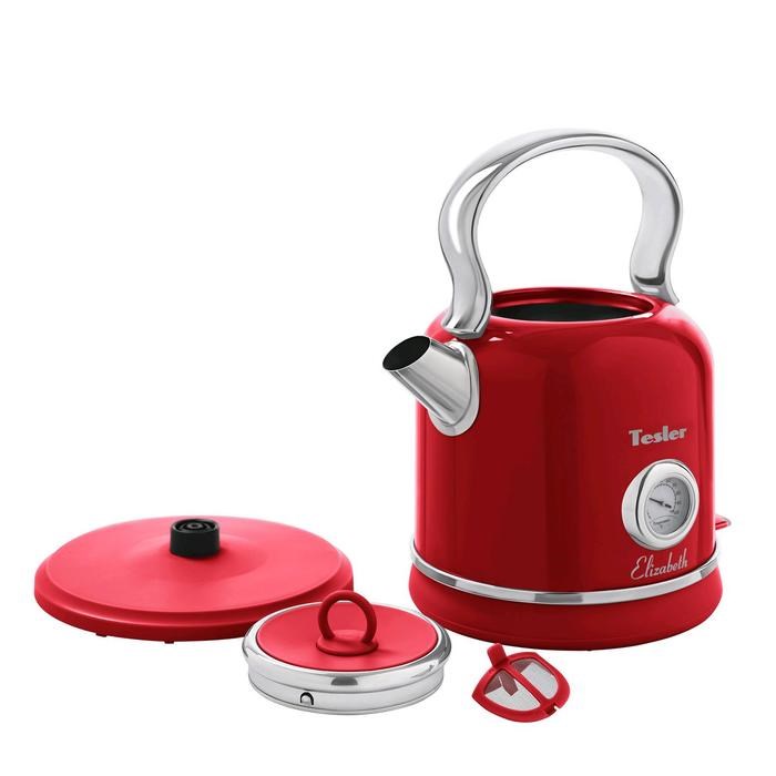 Чайник электрический Tesler KT-1745 RED, металл, 1.7 л, 2200 Вт, ретро, красный - фото 51403148 Чайник электрический Tesler KT-1745 RED, металл, 1.7 л, 2200 Вт, ретро, красный - фото 51403148