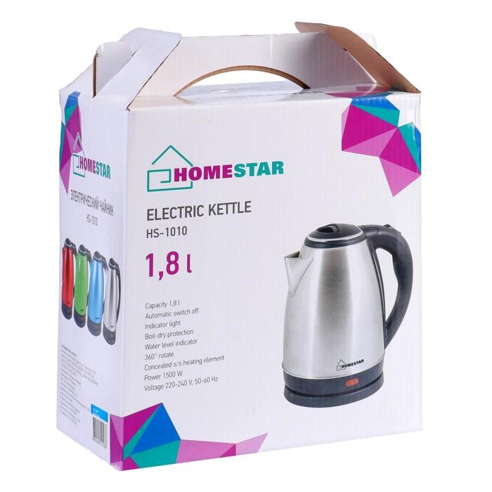 Чайник электрический HOMESTAR HS-1010, металл, 1.8 л, 1500 Вт, синий - фото 51403517 Чайник электрический HOMESTAR HS-1010, металл, 1.8 л, 1500 Вт, синий - фото 51403517