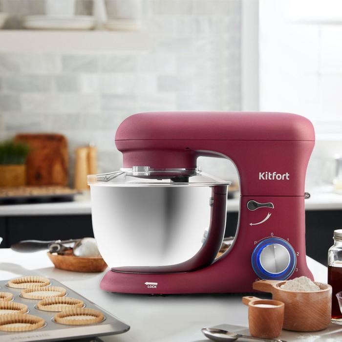 Миксер Kitfort КТ-3007-1, планетарный, 1500 Вт, 4.2 л, 6 скоростей, красный - фото 51403672 Миксер Kitfort КТ-3007-1, планетарный, 1500 Вт, 4.2 л, 6 скоростей, красный - фото 51403672