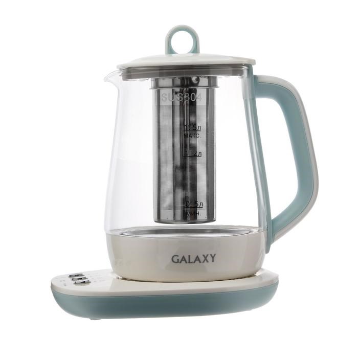 Чайник электрический Galaxy GL 0591, стекло, 1200 Вт, 1.5 л, подсветка, заварник, голубой - фото 51403721 Чайник электрический Galaxy GL 0591, стекло, 1200 Вт, 1.5 л, подсветка, заварник, голубой - фото 51403721