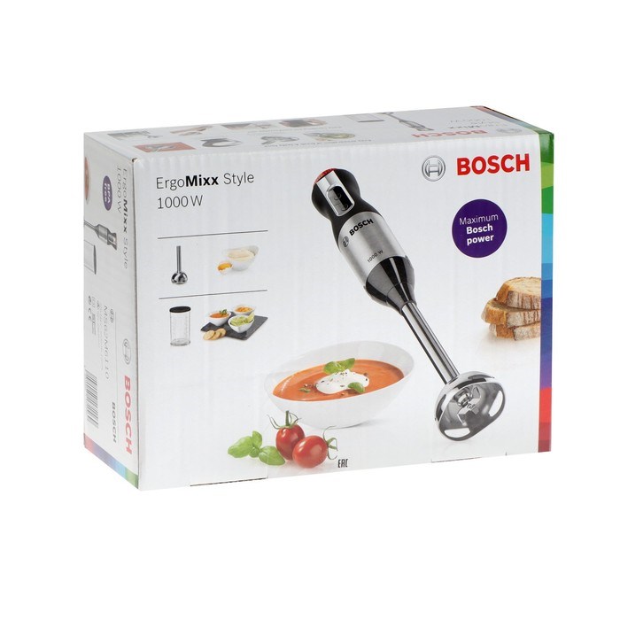 Блендер Bosch MS 62 M 6110, погружной, 1000 Вт, 0.6 л, 12 скоростей, режим турбо, чёрный - фото 51403762 Блендер Bosch MS 62 M 6110, погружной, 1000 Вт, 0.6 л, 12 скоростей, режим турбо, чёрный - фото 51403762