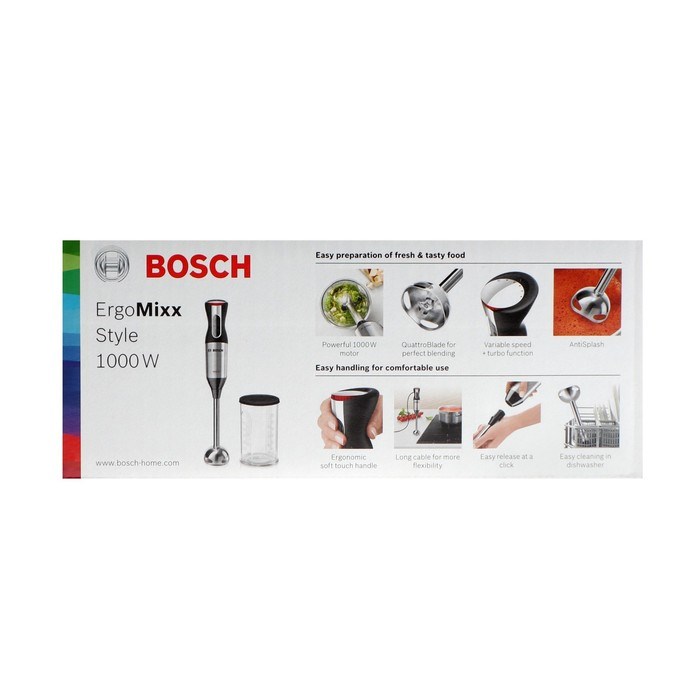 Блендер Bosch MS 62 M 6110, погружной, 1000 Вт, 0.6 л, 12 скоростей, режим турбо, чёрный - фото 51403763 Блендер Bosch MS 62 M 6110, погружной, 1000 Вт, 0.6 л, 12 скоростей, режим турбо, чёрный - фото 51403763