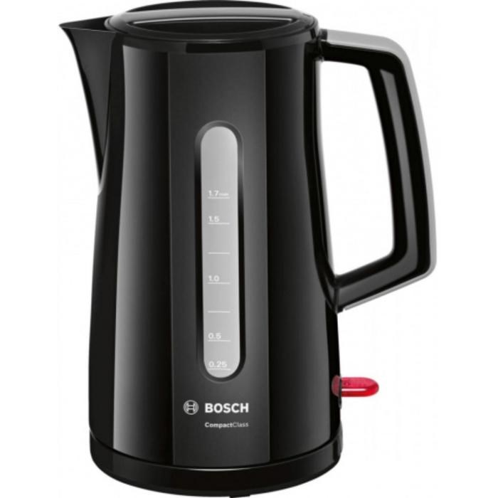 Чайник электрический Bosch TWK 3A013, пластик, 1.7 л, 2400 Вт, черный - фото 51403779 Чайник электрический Bosch TWK 3A013, пластик, 1.7 л, 2400 Вт, черный - фото 51403779