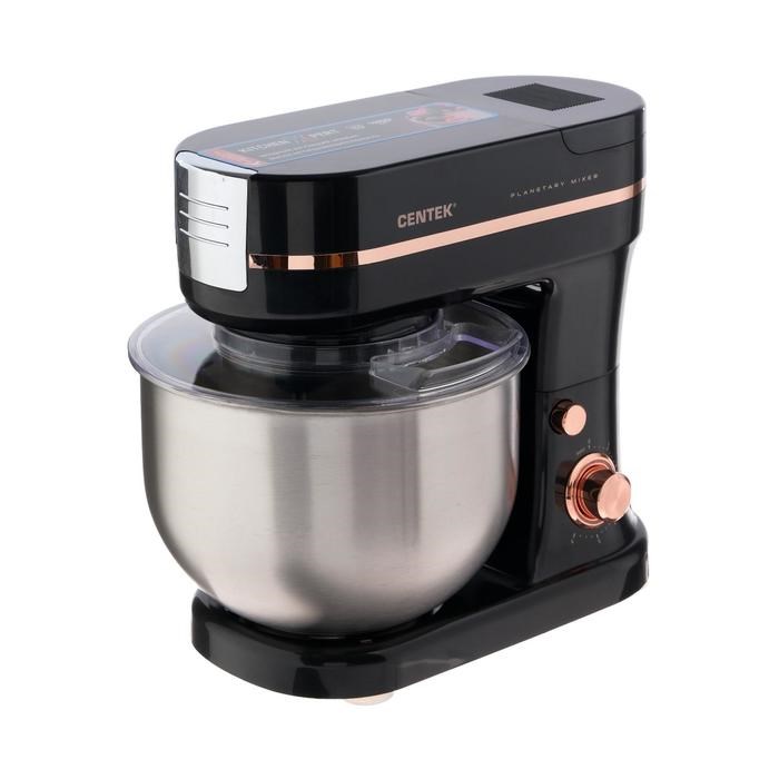 Миксер Centek CT-1130, планетарный, 1200 Вт, 5 л, 6 скоростей, 3 насадки, черный - фото 51403820 Миксер Centek CT-1130, планетарный, 1200 Вт, 5 л, 6 скоростей, 3 насадки, черный - фото 51403820