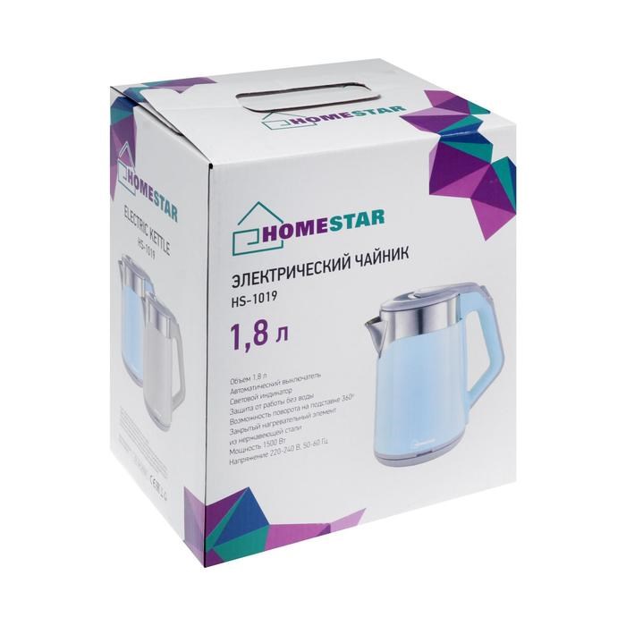 Чайник электрический HOMESTAR HS-1019, пластик, колба металл, 1.8 л, 1500 Вт, розовый - фото 51403904 Чайник электрический HOMESTAR HS-1019, пластик, колба металл, 1.8 л, 1500 Вт, розовый - фото 51403904
