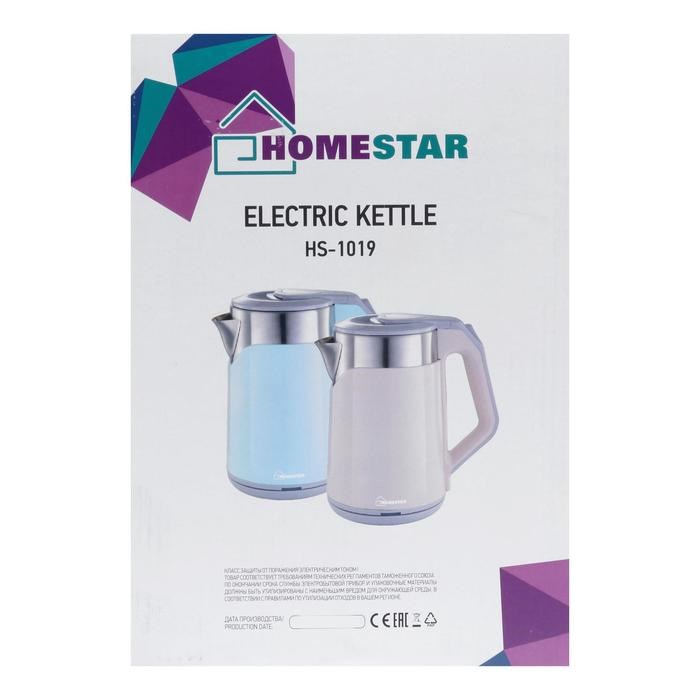 Чайник электрический HOMESTAR HS-1019, пластик, колба металл, 1.8 л, 1500 Вт, розовый - фото 51403905 Чайник электрический HOMESTAR HS-1019, пластик, колба металл, 1.8 л, 1500 Вт, розовый - фото 51403905