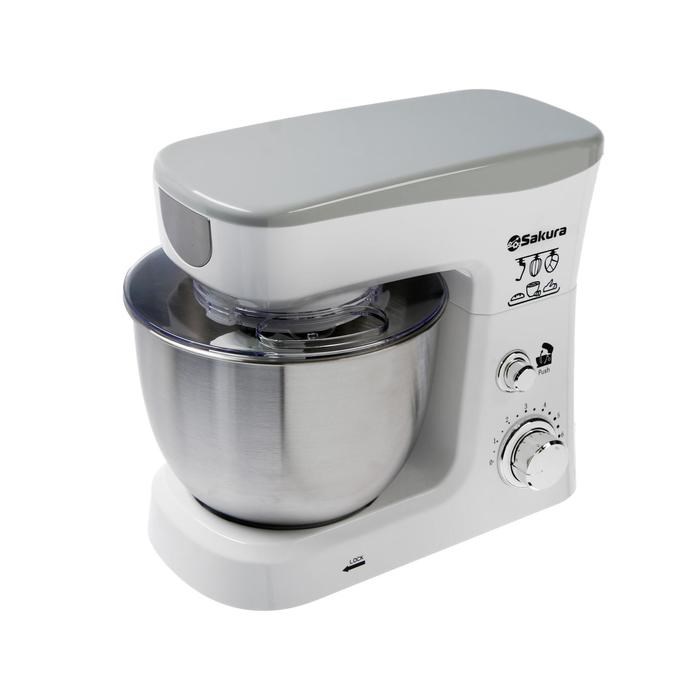 Миксер Sakura SA-6327W, планетарный, 1000 Вт, 3.5 л, 6 скоростей, 3 насадки, белый - фото 51403971 Миксер Sakura SA-6327W, планетарный, 1000 Вт, 3.5 л, 6 скоростей, 3 насадки, белый - фото 51403971