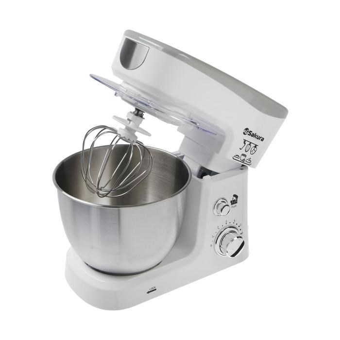 Миксер Sakura SA-6327W, планетарный, 1000 Вт, 3.5 л, 6 скоростей, 3 насадки, белый - фото 51403972 Миксер Sakura SA-6327W, планетарный, 1000 Вт, 3.5 л, 6 скоростей, 3 насадки, белый - фото 51403972