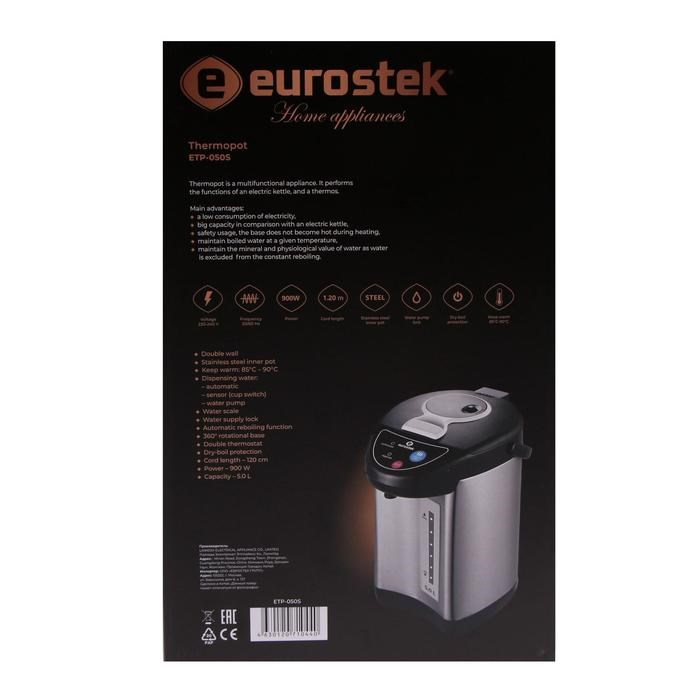 Термопот Eurostek ETP-050S, 5 л, 900 Вт, серебристый - фото 51404073 Термопот Eurostek ETP-050S, 5 л, 900 Вт, серебристый - фото 51404073