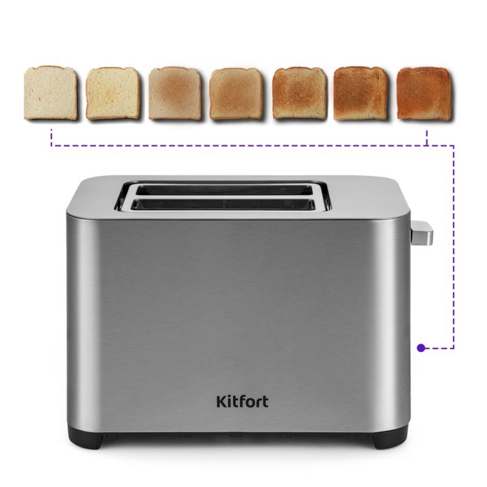 Тостер Kitfort КТ-2048, 850 Вт, 7 режимов прожарки, 2 тоста, серый - фото 51404417 Тостер Kitfort КТ-2048, 850 Вт, 7 режимов прожарки, 2 тоста, серый - фото 51404417