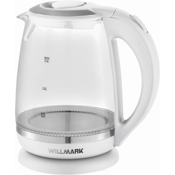 Чайник электрический WILLMARK WEK-2005G, стекло, 2 л, 2200 Вт, LED-подсветка, белый - фото 51404557 Чайник электрический WILLMARK WEK-2005G, стекло, 2 л, 2200 Вт, LED-подсветка, белый - фото 51404557