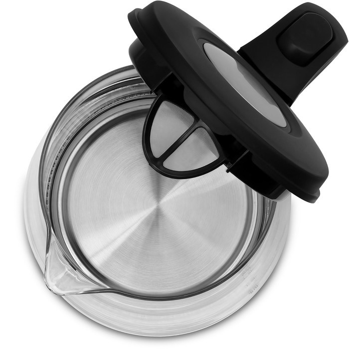 Чайник электрический Vitek VT-7077 MC, стекло, 1.7 л, 2200 Вт, чёрно-серебристый - фото 51405129 Чайник электрический Vitek VT-7077 MC, стекло, 1.7 л, 2200 Вт, чёрно-серебристый - фото 51405129