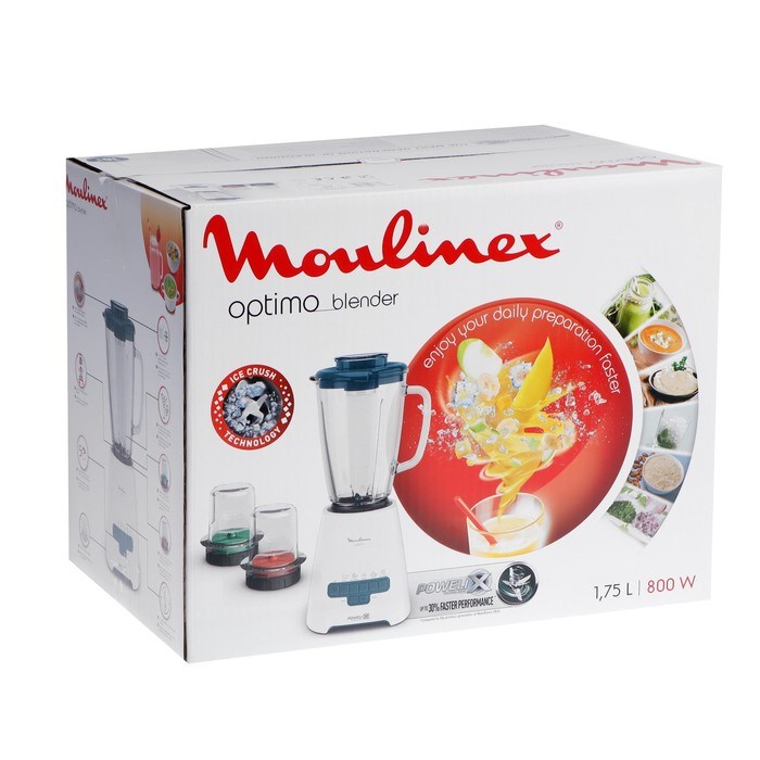 Блендер Moulinex LM488410, стационарный, 800 Вт, 1.75 л, 5 скоростей, белый - фото 51405207 Блендер Moulinex LM488410, стационарный, 800 Вт, 1.75 л, 5 скоростей, белый - фото 51405207