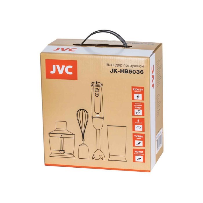 Блендер JVC JK-HB5036, погружной, 1200 Вт, 600 мл, 5 скоростей, белый - фото 51405332 Блендер JVC JK-HB5036, погружной, 1200 Вт, 600 мл, 5 скоростей, белый - фото 51405332