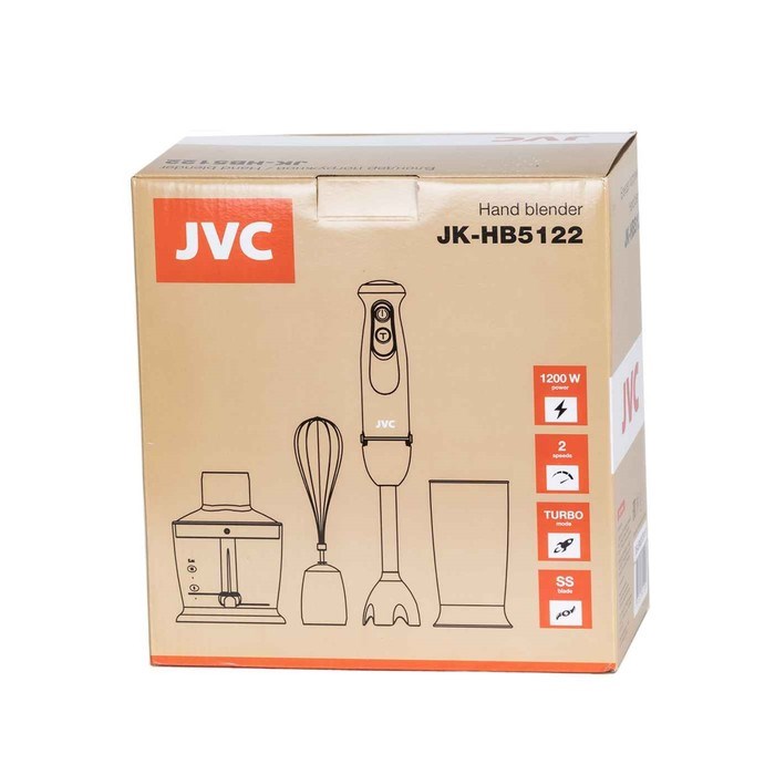 Блендер JVC JK-HB5122, погружной, 1200 Вт, 600 мл, 5 скоростей, белый - фото 51405347 Блендер JVC JK-HB5122, погружной, 1200 Вт, 600 мл, 5 скоростей, белый - фото 51405347