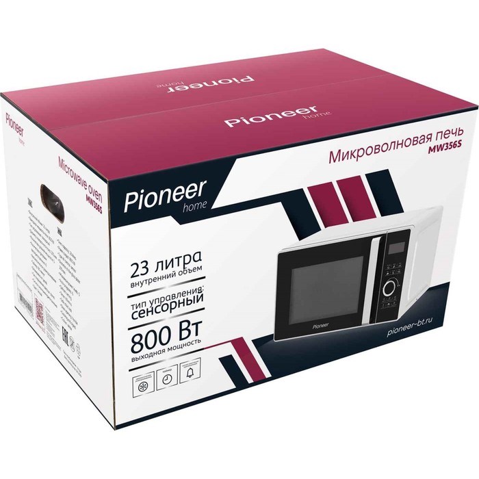 Микроволновая печь Pioneer MW356S, 800 Вт, 6 программ, сенсор, 23 л, чёрно-белая - фото 51405428 Микроволновая печь Pioneer MW356S, 800 Вт, 6 программ, сенсор, 23 л, чёрно-белая - фото 51405428