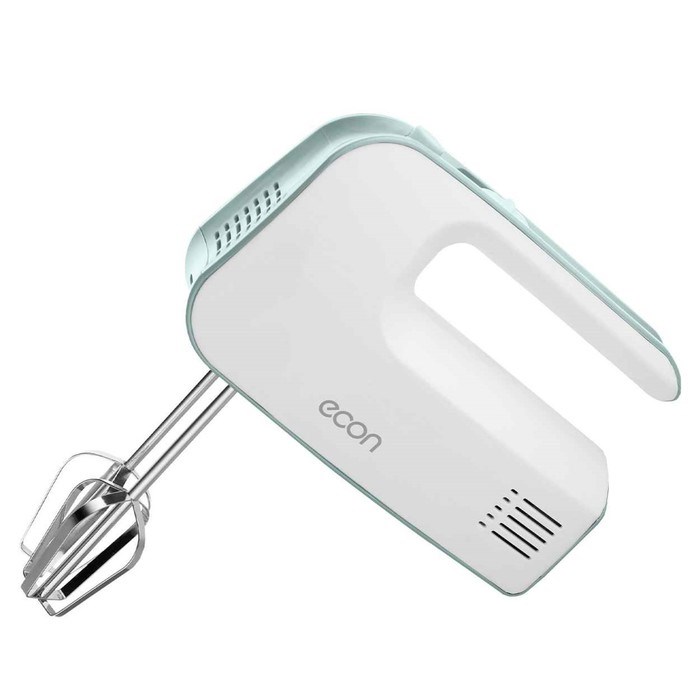 Миксер Econ ECO-104MX, ручной, 300Вт, 5 скоростей, 2 насадки, цвет белый-зелёный - фото 51405437 Миксер Econ ECO-104MX, ручной, 300Вт, 5 скоростей, 2 насадки, цвет белый-зелёный - фото 51405437