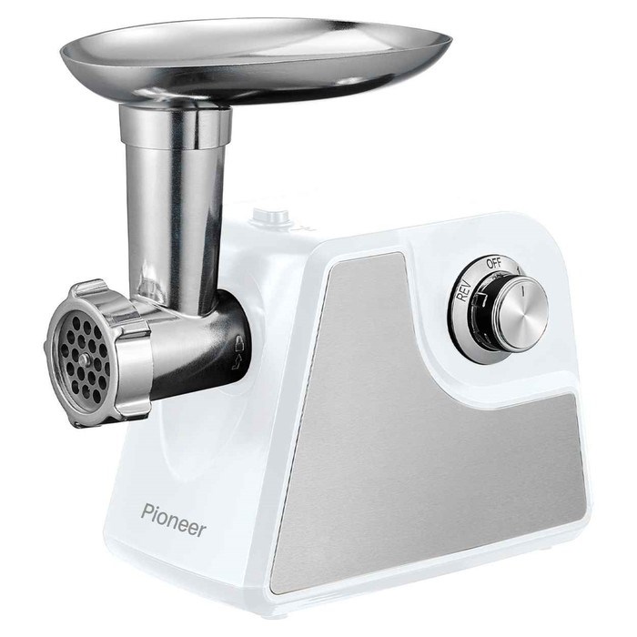 Мясорубка электрическая Pioneer MG105, 1800 Вт, реверс, 2 скорости, белая - фото 51405589 Мясорубка электрическая Pioneer MG105, 1800 Вт, реверс, 2 скорости, белая - фото 51405589