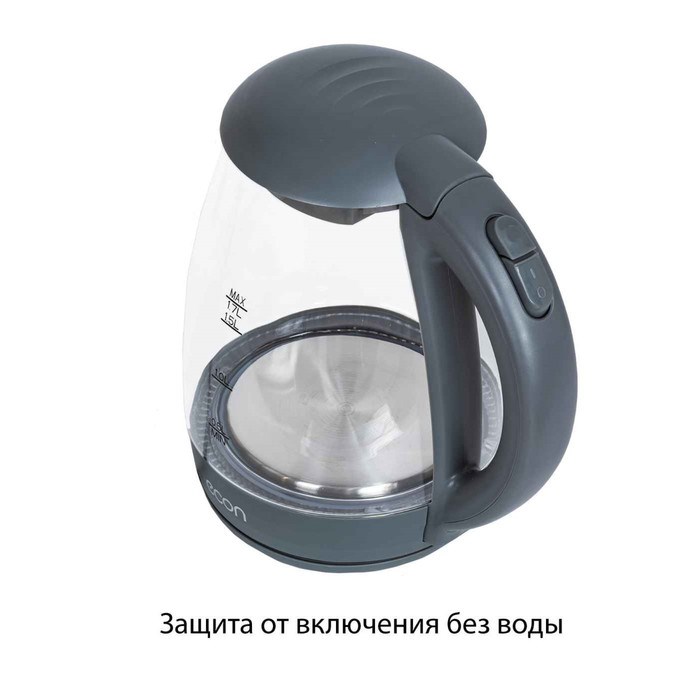 Чайник электрический Econ ECO-1739KE, 2200 Вт, стекло, 1.7 л, цвет графит - фото 51405684 Чайник электрический Econ ECO-1739KE, 2200 Вт, стекло, 1.7 л, цвет графит - фото 51405684