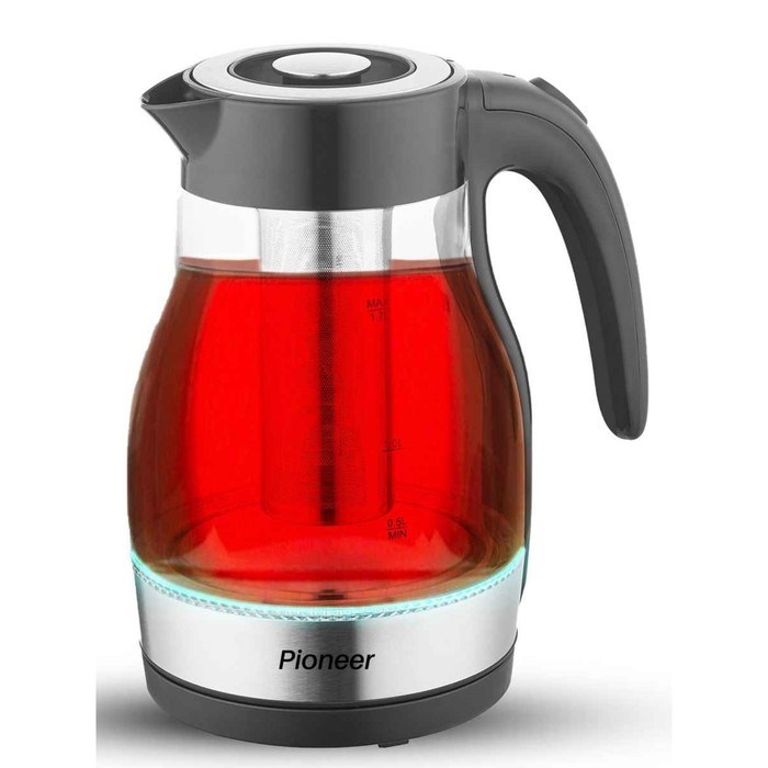 Чайник электрический Pioneer KE802G, стекло, 2200 Вт, 1.7 л, чёрный - фото 51405769 Чайник электрический Pioneer KE802G, стекло, 2200 Вт, 1.7 л, чёрный - фото 51405769