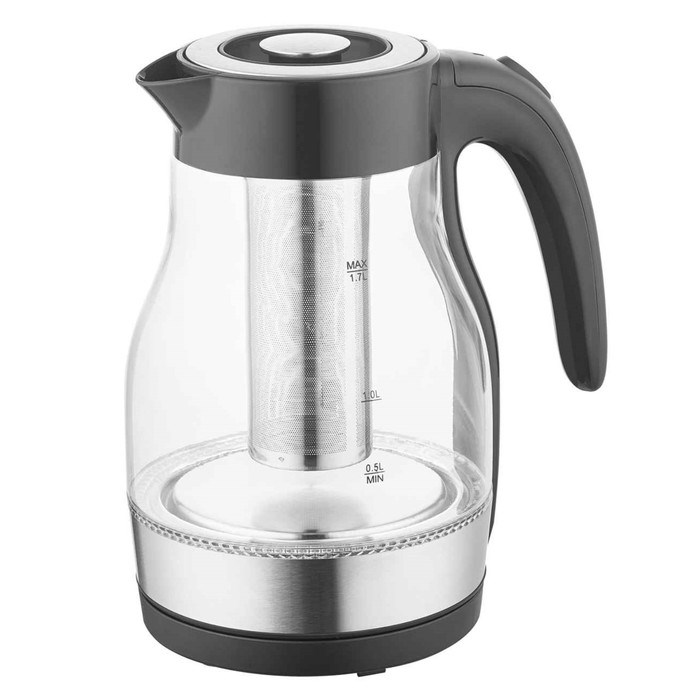 Чайник электрический Pioneer KE802G, стекло, 2200 Вт, 1.7 л, чёрный - фото 51405772 Чайник электрический Pioneer KE802G, стекло, 2200 Вт, 1.7 л, чёрный - фото 51405772