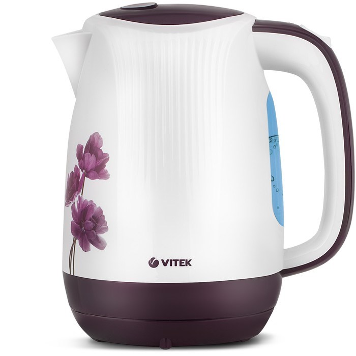 Чайник электрический Vitek VT-7061, пластик, 1.7 л, 2200 Вт, бело-фиолетовый с рисунком - фото 51406124 Чайник электрический Vitek VT-7061, пластик, 1.7 л, 2200 Вт, бело-фиолетовый с рисунком - фото 51406124