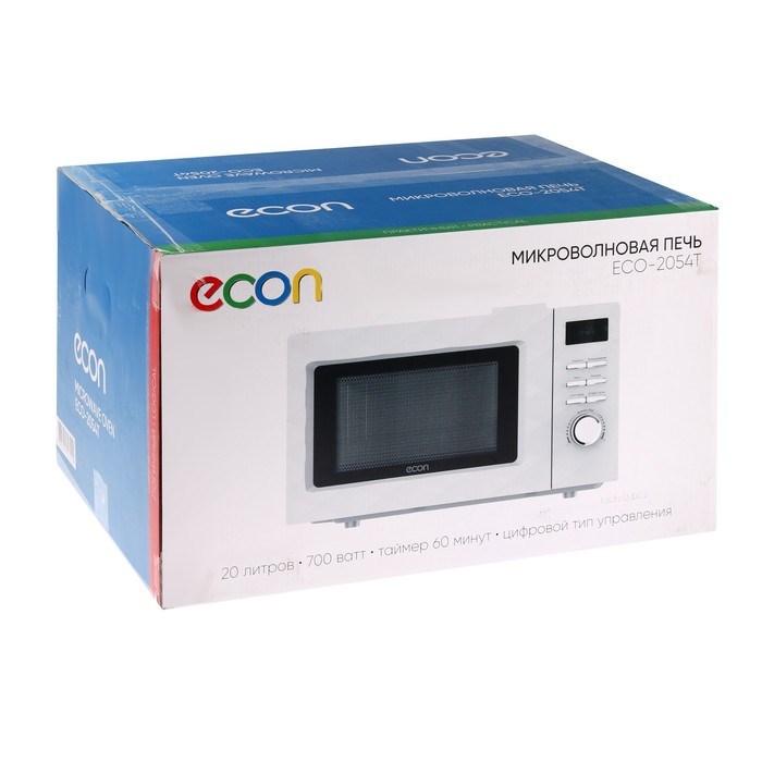 Микроволновая печь Econ ECO-2054T, 700 Вт, 5 уровней мощности, 20 л, белая - фото 51406281 Микроволновая печь Econ ECO-2054T, 700 Вт, 5 уровней мощности, 20 л, белая - фото 51406281