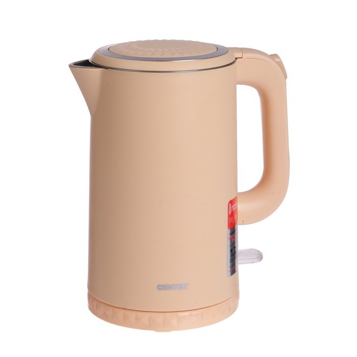 Чайник электрический Centek CT-0020, пластик, колба металл, 1.7 л, 2200 Вт, бежевый - фото 51406434 Чайник электрический Centek CT-0020, пластик, колба металл, 1.7 л, 2200 Вт, бежевый - фото 51406434
