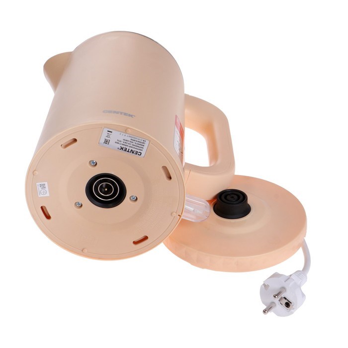 Чайник электрический Centek CT-0020, пластик, колба металл, 1.7 л, 2200 Вт, бежевый - фото 51406440 Чайник электрический Centek CT-0020, пластик, колба металл, 1.7 л, 2200 Вт, бежевый - фото 51406440
