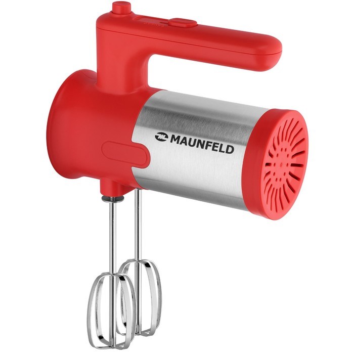 Миксер MAUNFELD MF-321R, ручной, 300 Вт, 5 скоростей, 4 насадки, красный - фото 51406514 Миксер MAUNFELD MF-321R, ручной, 300 Вт, 5 скоростей, 4 насадки, красный - фото 51406514