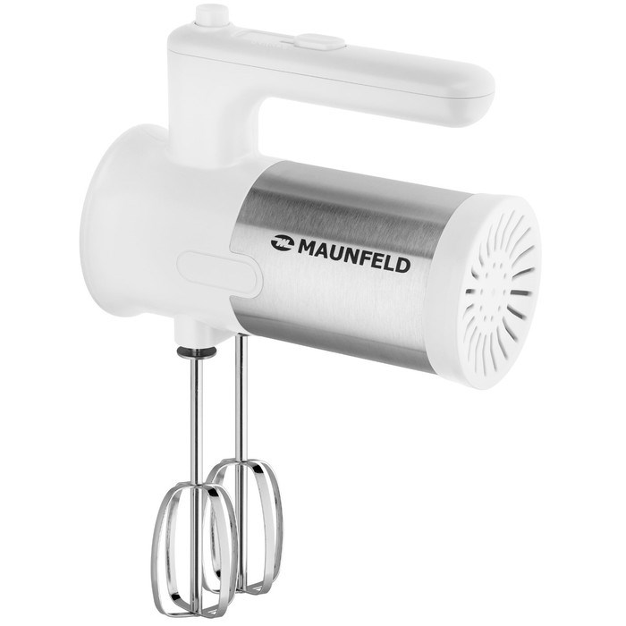 Миксер MAUNFELD MF-321WH, ручной, 300 Вт, 5 скоростей, 4 насадки, белый - фото 51406523 Миксер MAUNFELD MF-321WH, ручной, 300 Вт, 5 скоростей, 4 насадки, белый - фото 51406523