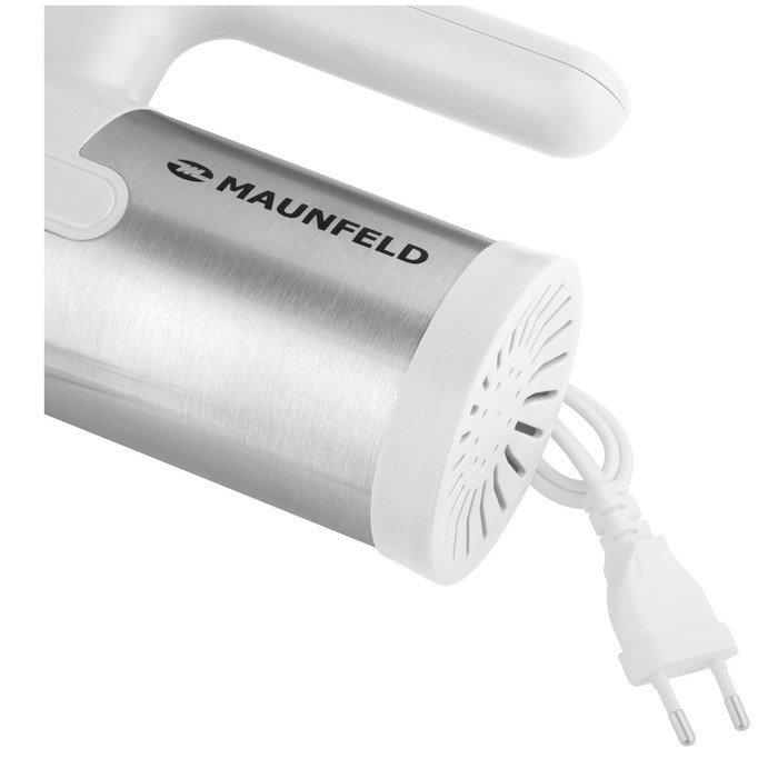 Миксер MAUNFELD MF-321WH, ручной, 300 Вт, 5 скоростей, 4 насадки, белый - фото 51406524 Миксер MAUNFELD MF-321WH, ручной, 300 Вт, 5 скоростей, 4 насадки, белый - фото 51406524