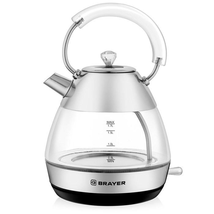 Чайник электрический BRAYER 1027BR, 2200 Вт, 1,7 л, стеклянный корпус - фото 51406617 Чайник электрический BRAYER 1027BR, 2200 Вт, 1,7 л, стеклянный корпус - фото 51406617