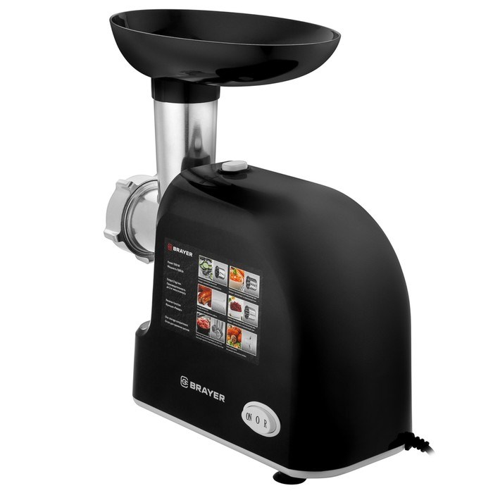 Мясорубка электрическая BRAYER 1603BR-BK, 1500 Вт, 2 диска, отсек для хране - фото 51406733 Мясорубка электрическая BRAYER 1603BR-BK, 1500 Вт, 2 диска, отсек для хране - фото 51406733