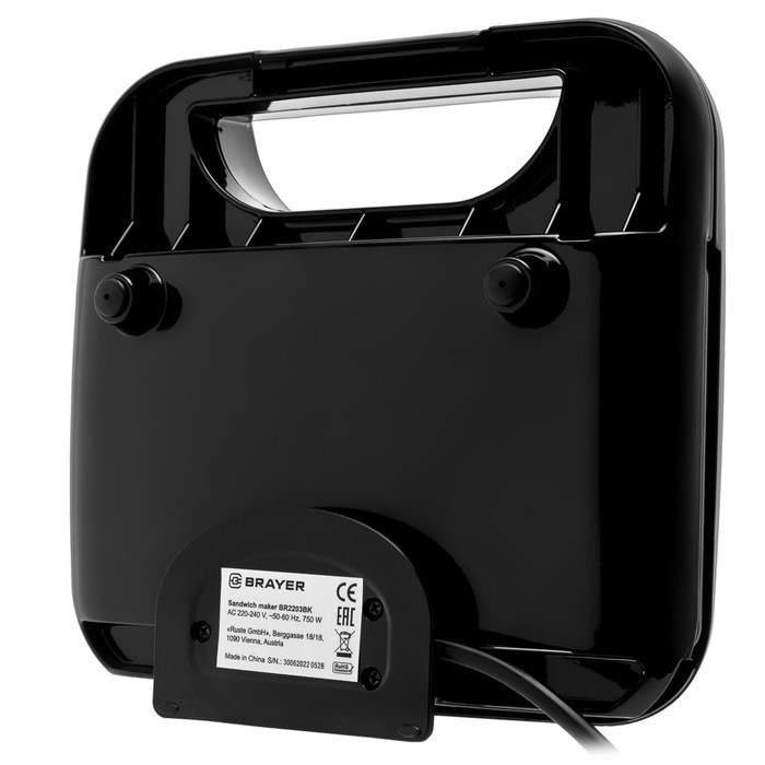 Сэндвичница BRAYER 2203BR-BK, 750 Вт, пластины с антипригарным покрытием, 22х12 см - фото 51406772 Сэндвичница BRAYER 2203BR-BK, 750 Вт, пластины с антипригарным покрытием, 22х12 см - фото 51406772