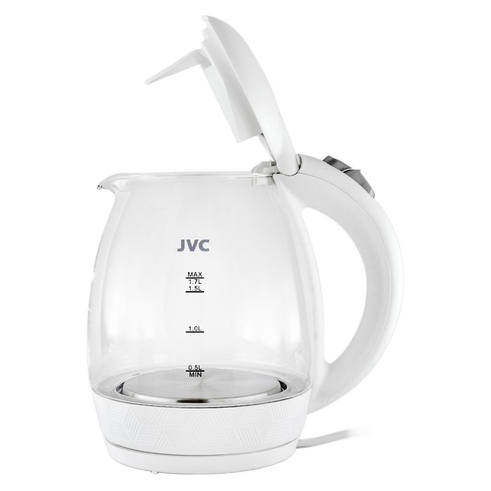Чайник электрический jvc JK-KE1514, стеклянный, 2200 Вт, 1.7 л, белый - фото 51406935 Чайник электрический jvc JK-KE1514, стеклянный, 2200 Вт, 1.7 л, белый - фото 51406935