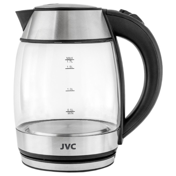 Чайник электрический jvc JK-KE1707, стеклянный, 2200 Вт, 1.7 л, чёрный - фото 51406958 Чайник электрический jvc JK-KE1707, стеклянный, 2200 Вт, 1.7 л, чёрный - фото 51406958